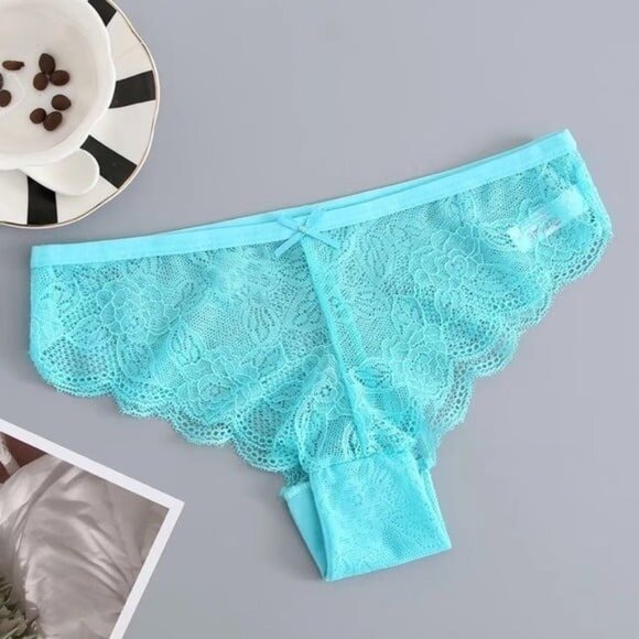 Women’s 6pc Lace Semi-Sheer Bikini Panties Set - Picture 9 of 10
